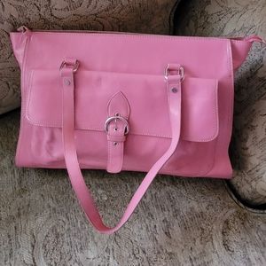 Kenneth Cole pink leather shoulder bag "Barbie color"